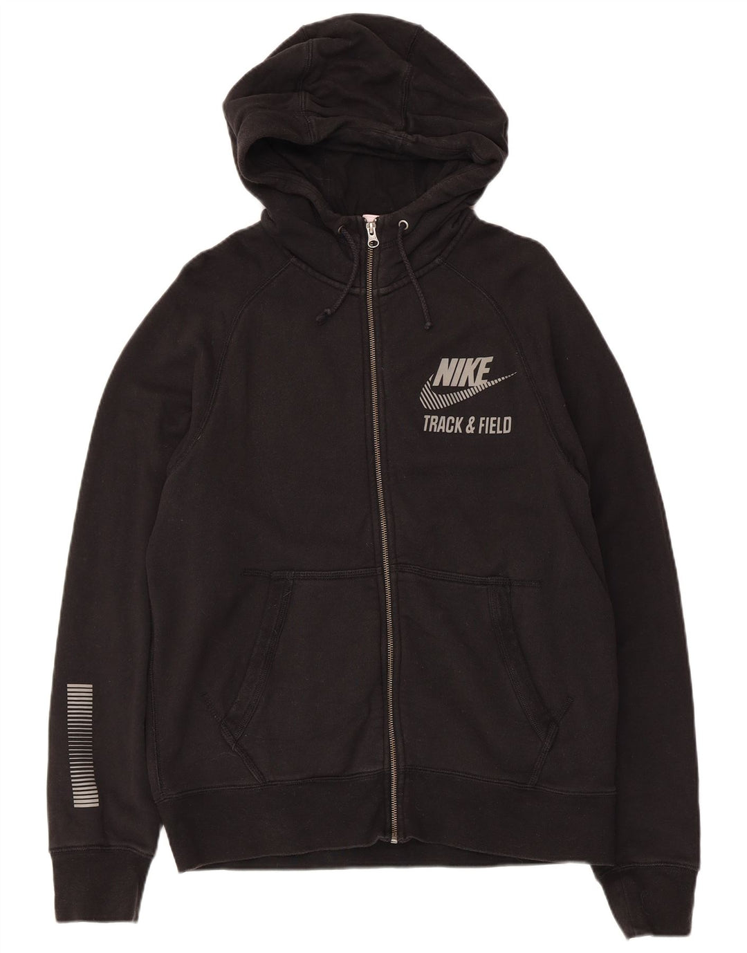 Nike Sweat à capuche zippé graphique en coton noir moyen pour homme