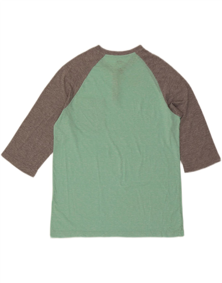 LEVI'S Mens Top 3/4 Sleeve Large Green Colourblock Polyester