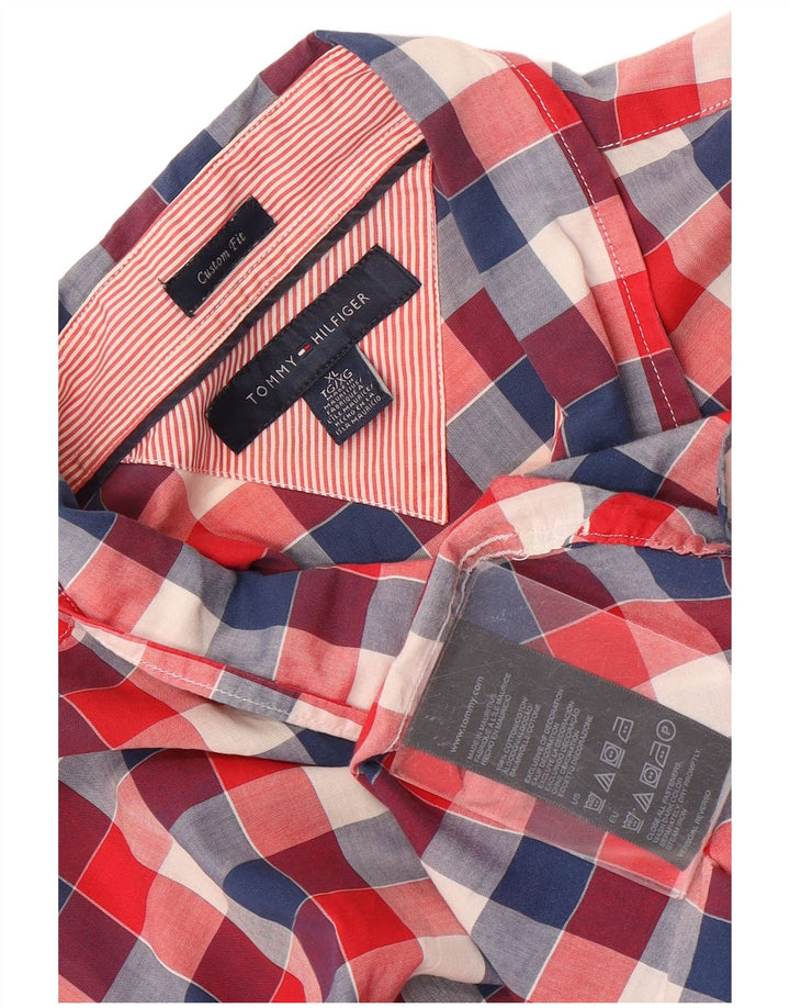 Tommy Hilfiger Chemise sur mesure pour homme XL en coton vichy rouge