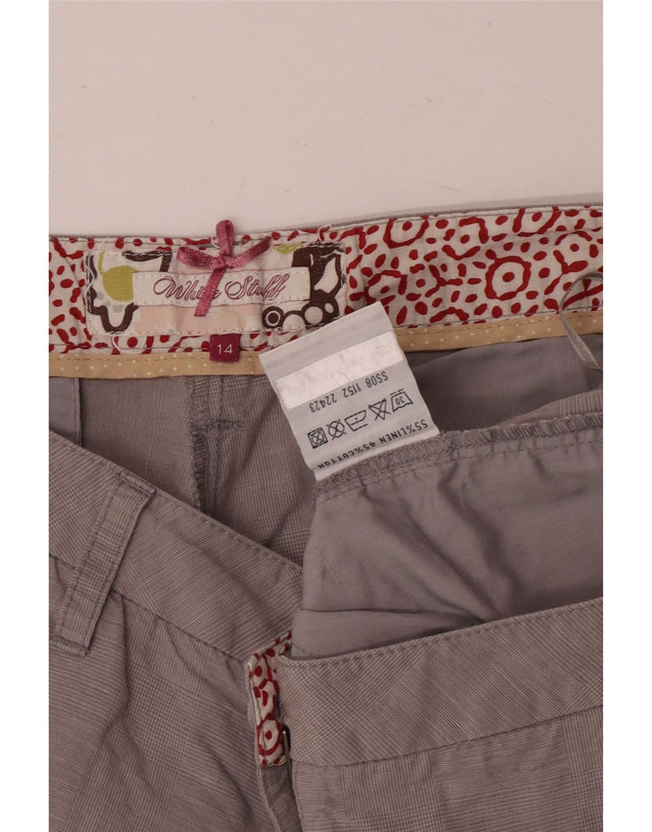 WHITE STUFF Short Chino Femme UK 14 Large W32 Lin Gris