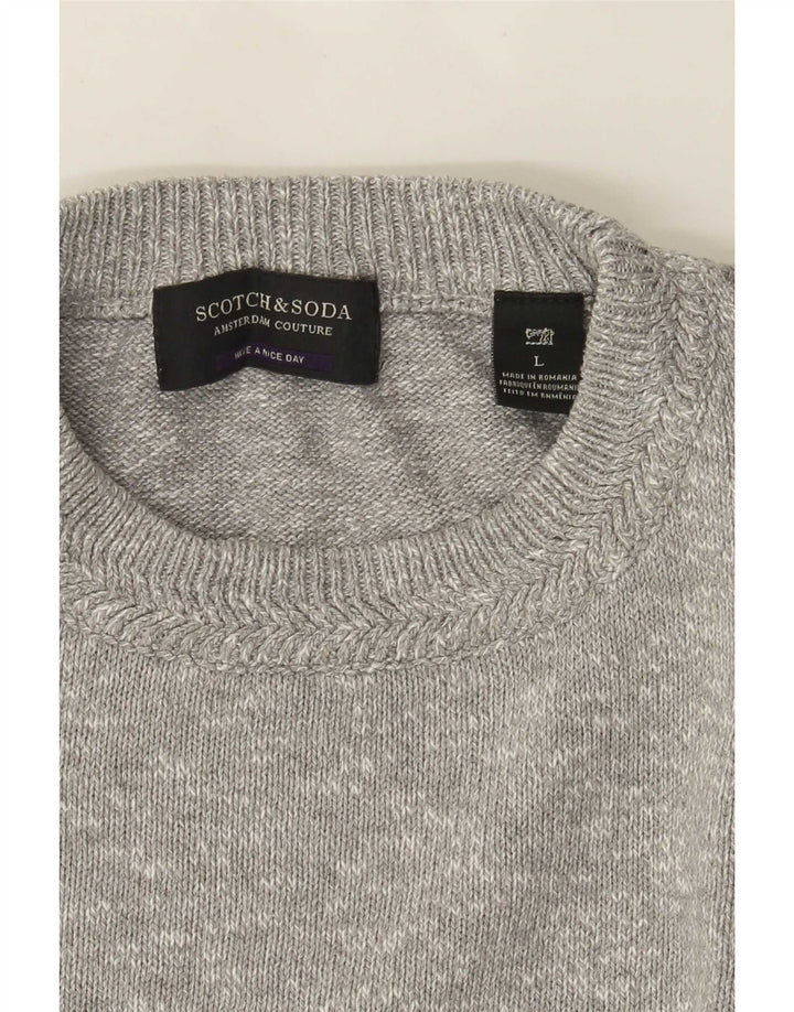 Scotch & Soda Pull Col Ras-du-Cou Homme Large Gris Moucheté
