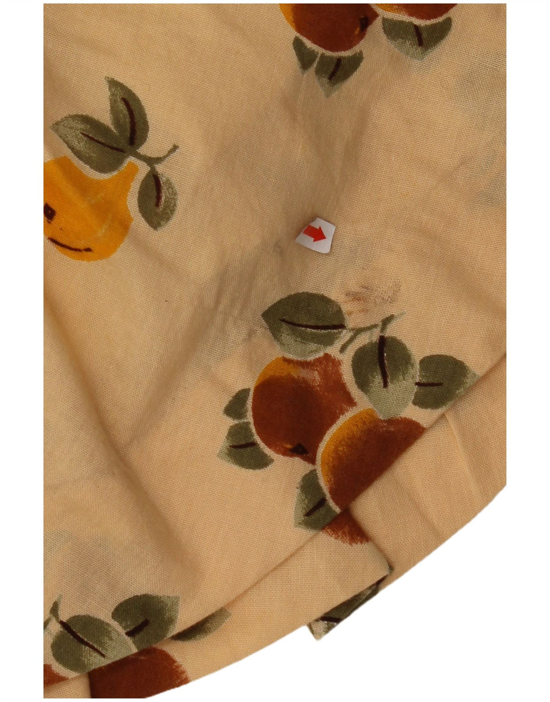 VINTAGE Jupe trapèze plissée à motif abstrait pour femme W24 XS Beige