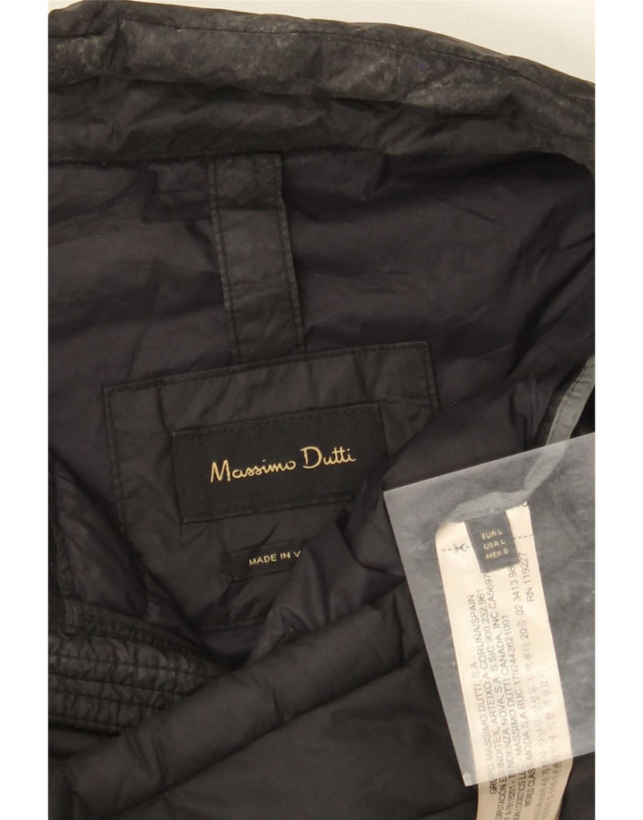 Massimo Dutti Veste matelassée pour homme UK 40 Large Noir Nylon