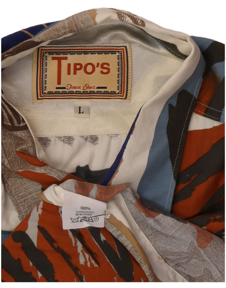 Tipo' S Chemise Homme Motif Abstrait Grande Viscose Multicolore