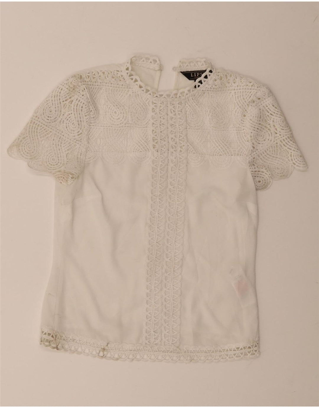 Lipsy Femme Blouse Top UK 6 XS Blanc Floral Polyester