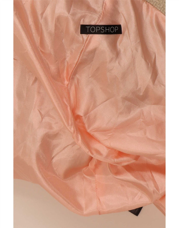 Topshop Manteau Femme UK 42 Polyester Colorblock Beige Moyen
