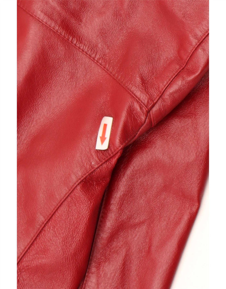 HELLINE Veste en cuir femme UK 12 Cuir rouge moyen