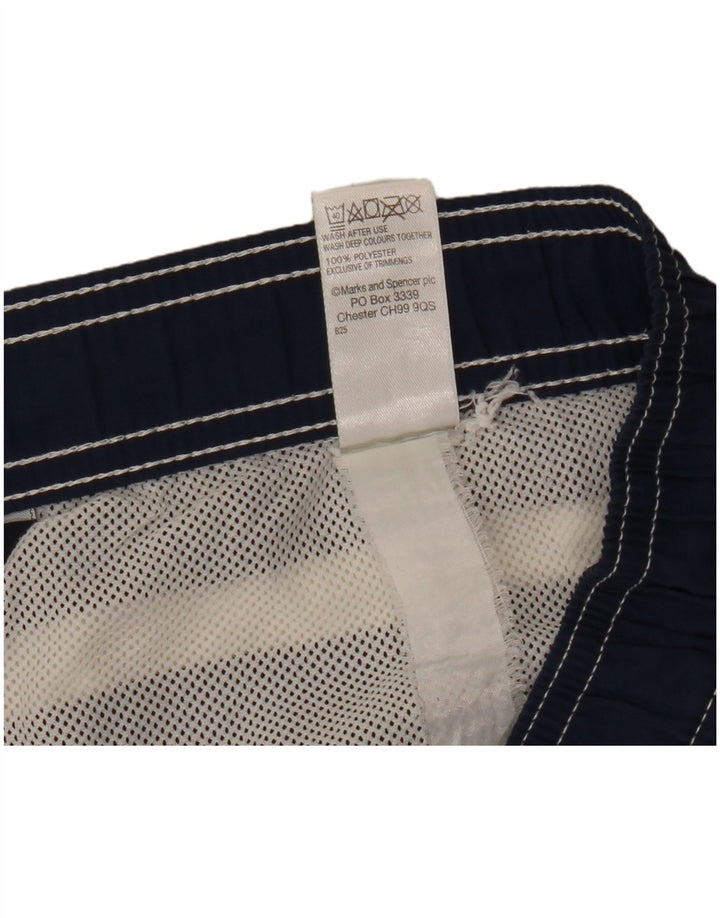 Marks & Spencer Short de bain homme XL bleu marine rayé polyester