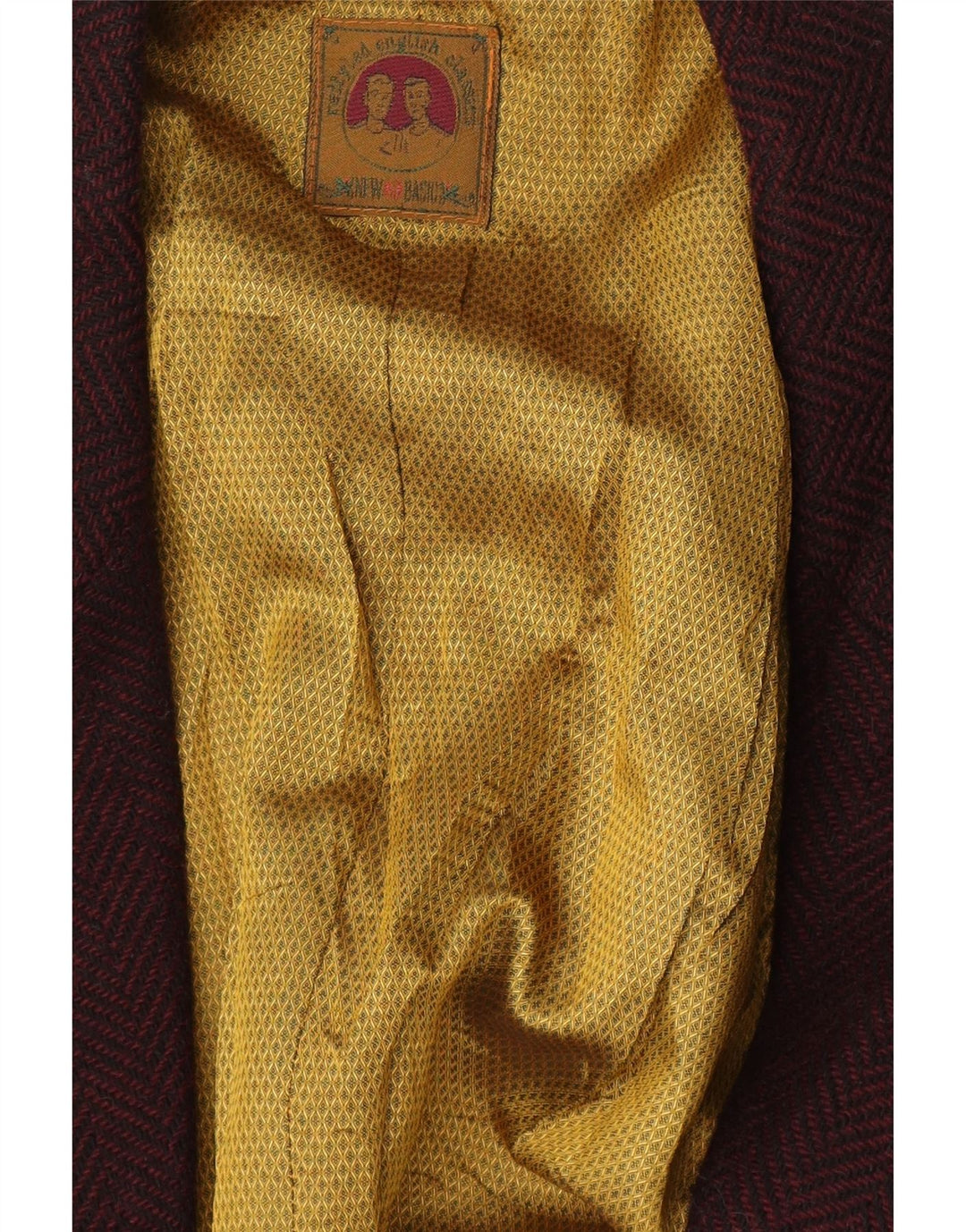 vintage Homme 2 Bouton Blazer Veste UK 42 XL Bordeaux Herringbone