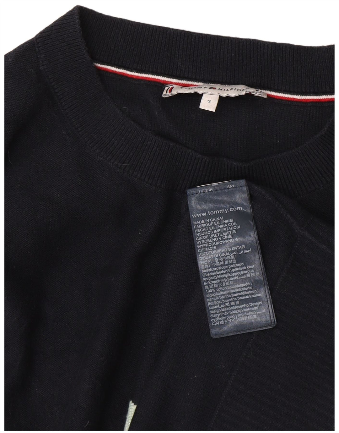 Tommy Hilfiger Pull col bateau pour femme UK 10 Petit Bleu marine