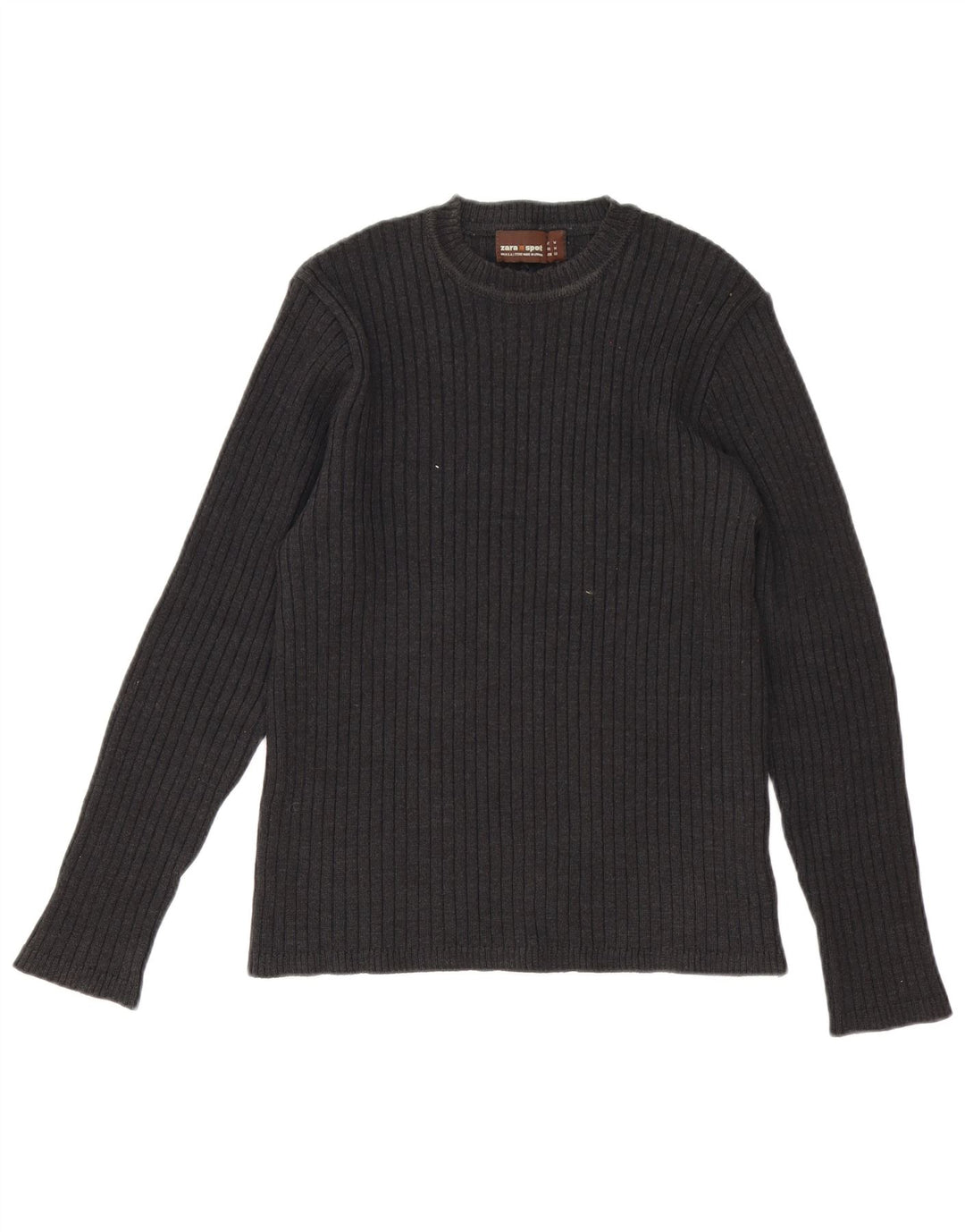Zara Pull à col rond en laine gris moyen pour homme
