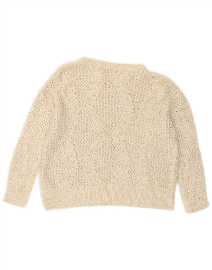 Marks & Spencer Pull col bateau pour femme UK 14 Large Blanc cassé