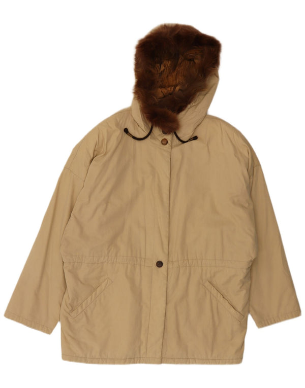 Veste Parka à capuche femme vintage UK 20 2XL Beige