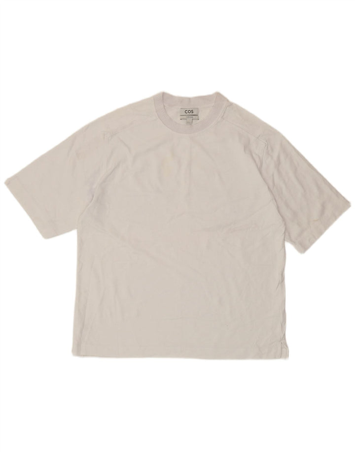 COS T-Shirt surdimensionné pour hommes, petit coton blanc