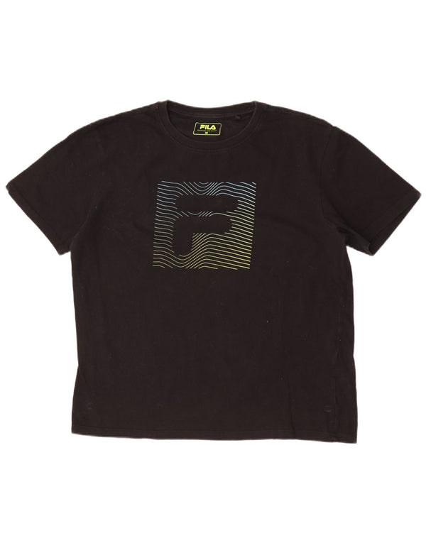 Fila T-Shirt Graphique Homme Noir Moyen Coton