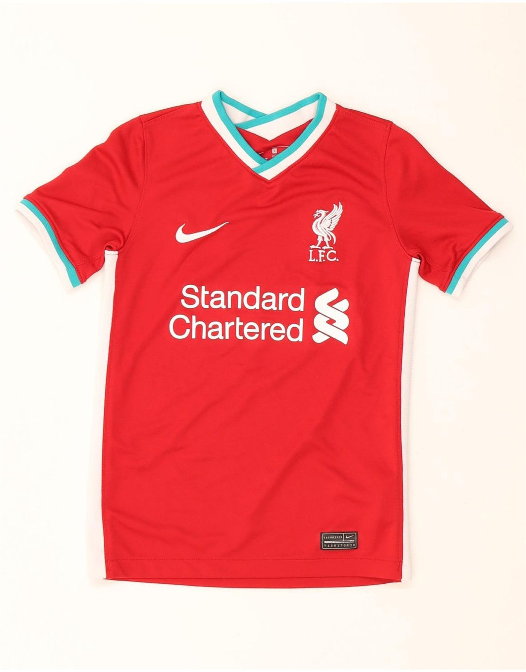 NIKE Garçons Liverpool Graphic T-Shirt Top 8-9 ans Petit Colorblock Rouge