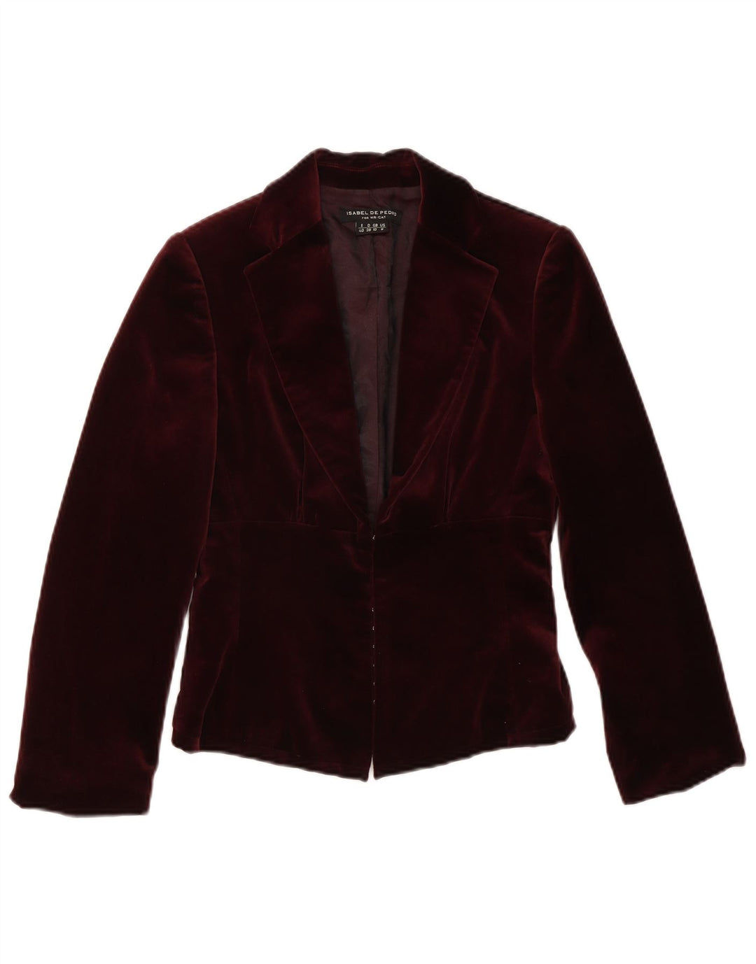 Isabel De Pedro Veste blazer courte à manches 3/4 pour femme UK 10 Small Maroon