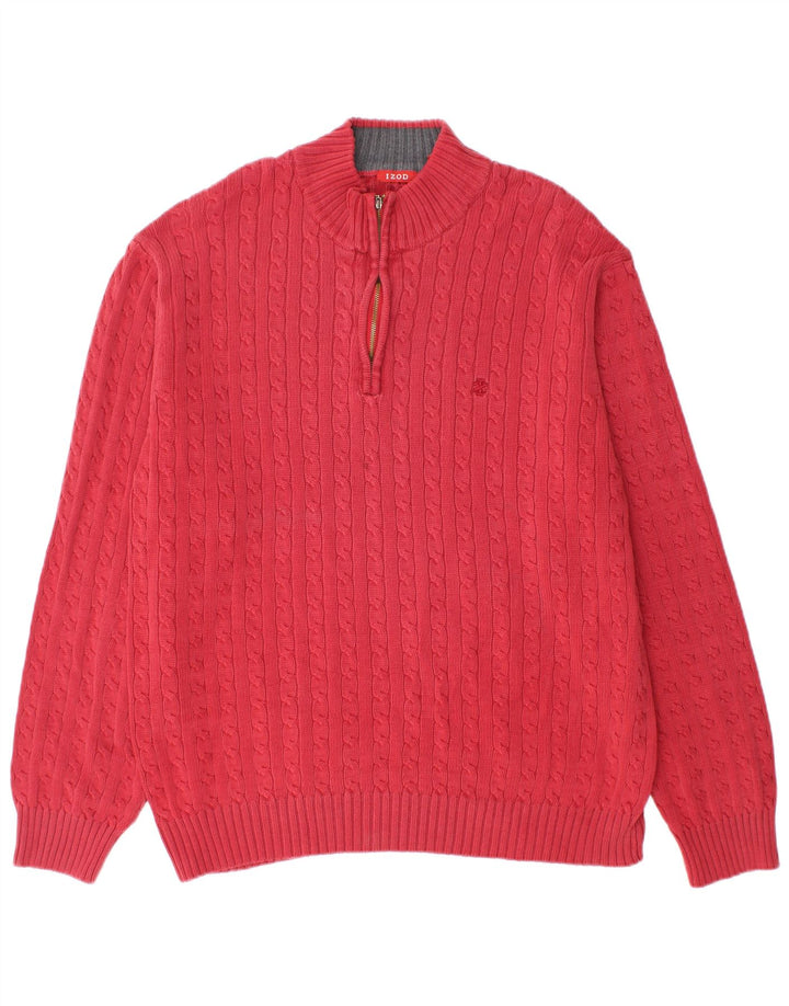 Izod Pull col zippé homme XL rouge