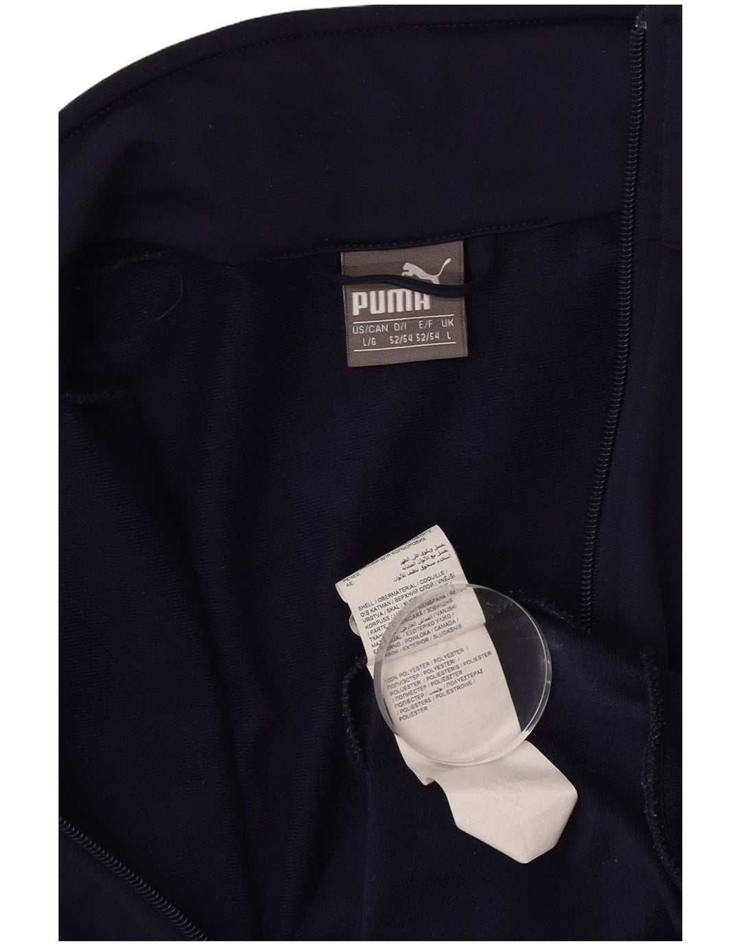 PUMA Veste de survêtement graphique pour hommes, grande taille, bleu marine, polyester