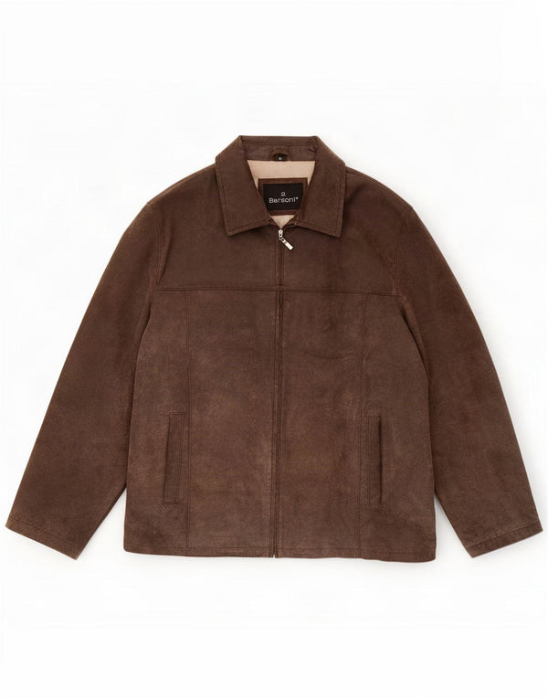 Bersani Bomber en daim pour homme UK 42 XL Marron
