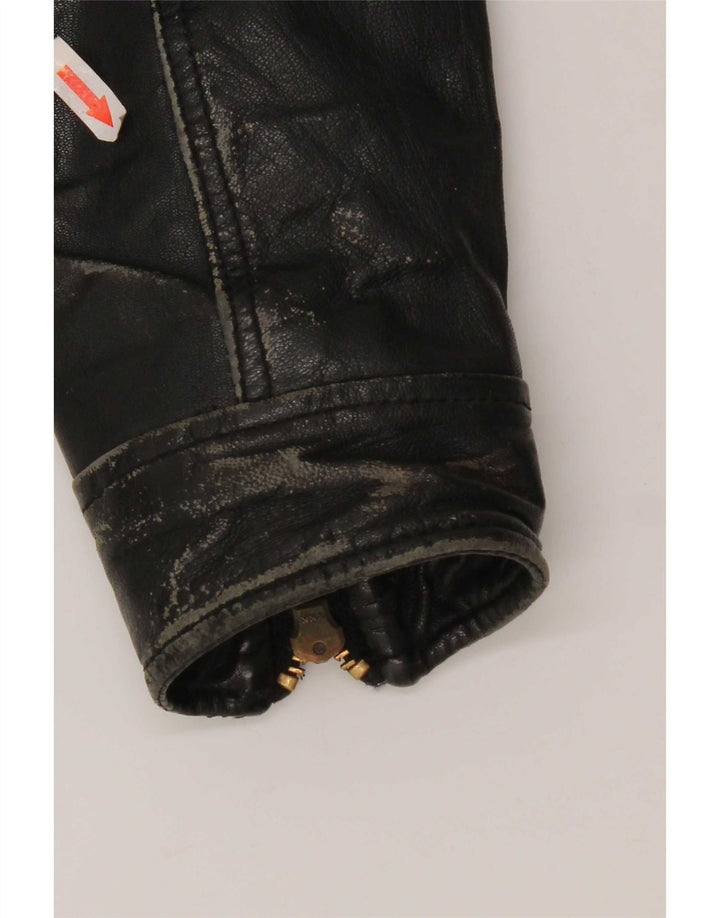 Only & Sons Veste de motard en cuir pour homme UK 40 Large Noir