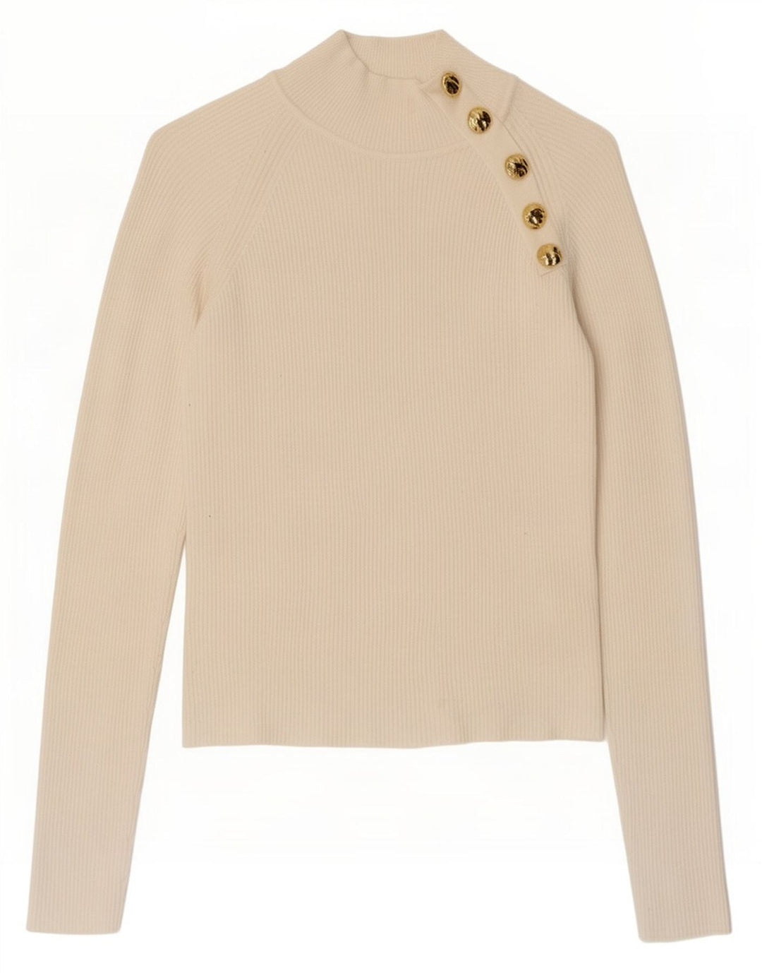 Zara Femme Top Manches Longues UK 12 Medium Off White Viscose