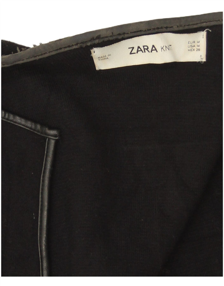Zara Cardigan ouvert long pour femme UK 14 Noir moyen
