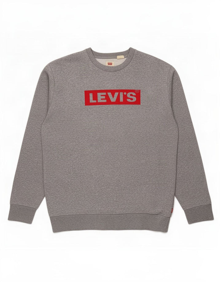 Levi's Sweatshirt Graphic Sweatshirt Jumper Homme Gris Moyen Moucheté Coton