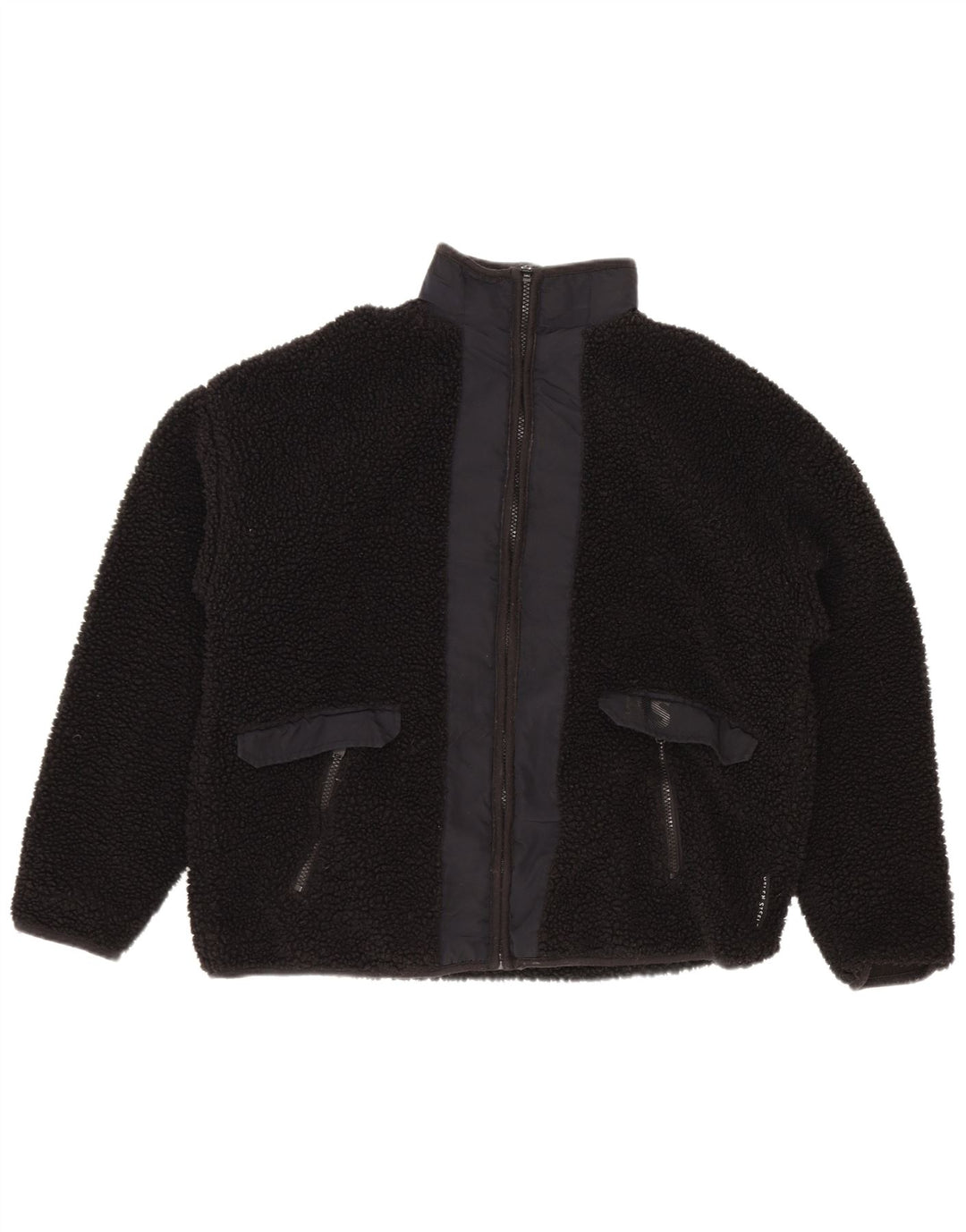 Dunnes Stores Veste polaire surdimensionnée pour femme UK 10 Small Noir Polyester