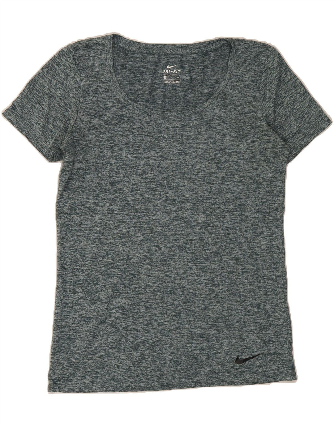 NIKE Womens Dri Fit T-Shirt Top UK 10 Small Grey Flecked Polyester Vintage Nike and Second-Hand Nike from Messina Hembry 