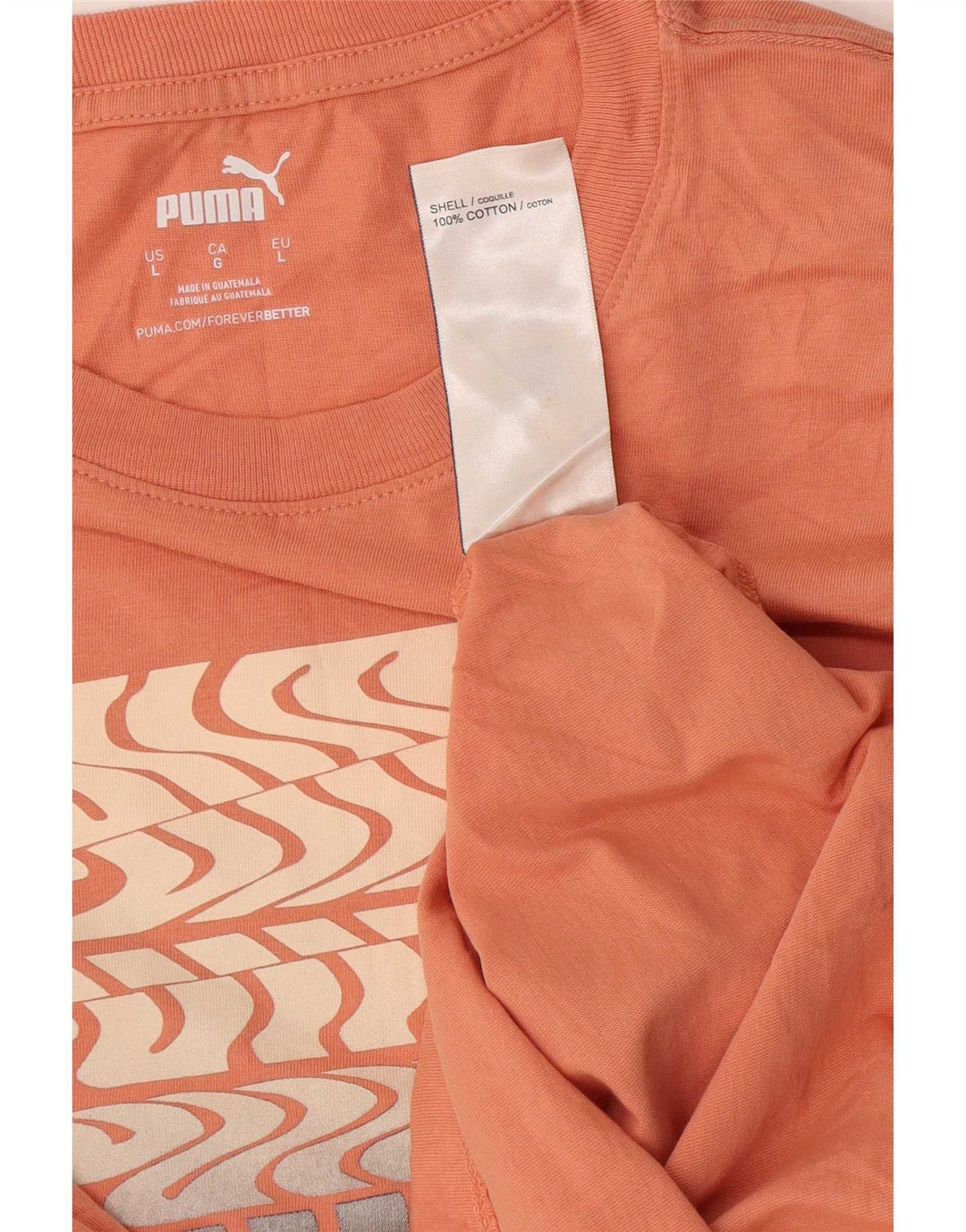 Puma T-shirt graphique pour homme, grand, orange, coton