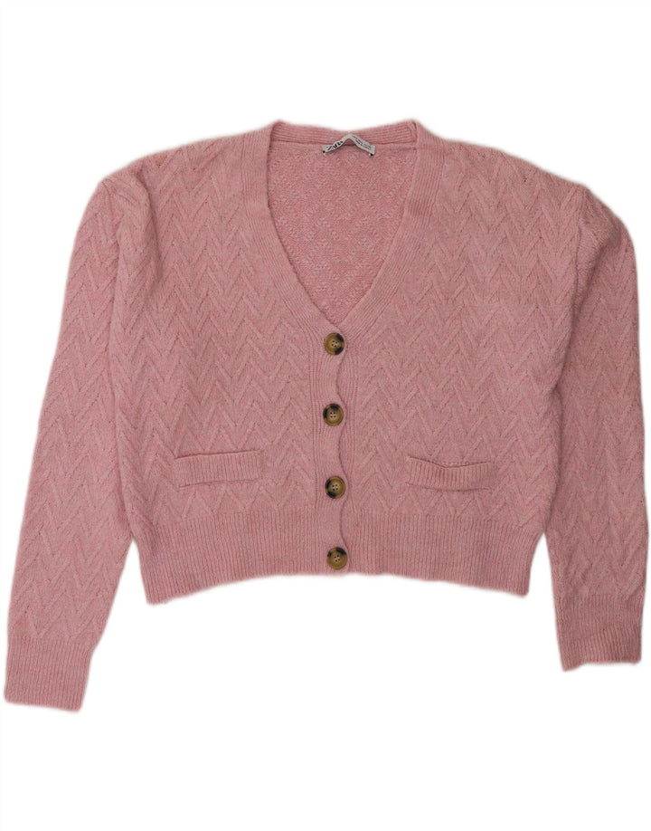 Zara Cardigan surdimensionné pour femme UK 10 Petit Rose