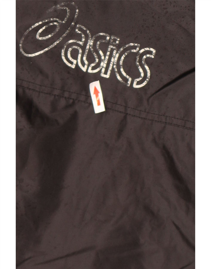 Asics Veste coupe-vent graphique pour hommes UK 40 Large Noir Polyester