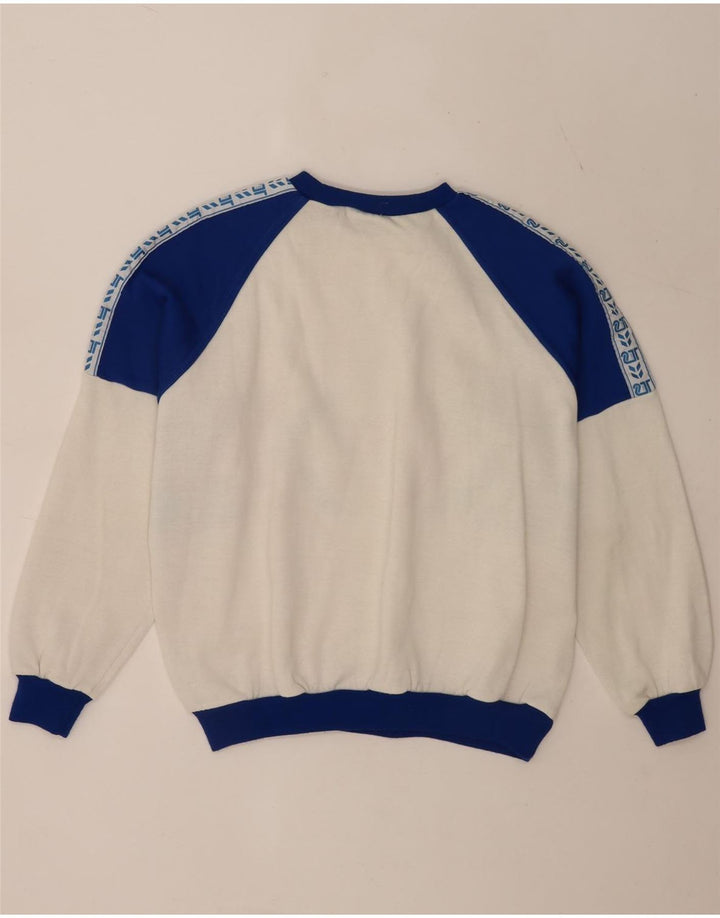 vintage Mens Graphic Sweatshirt Jumper XL Blanc Colorblock