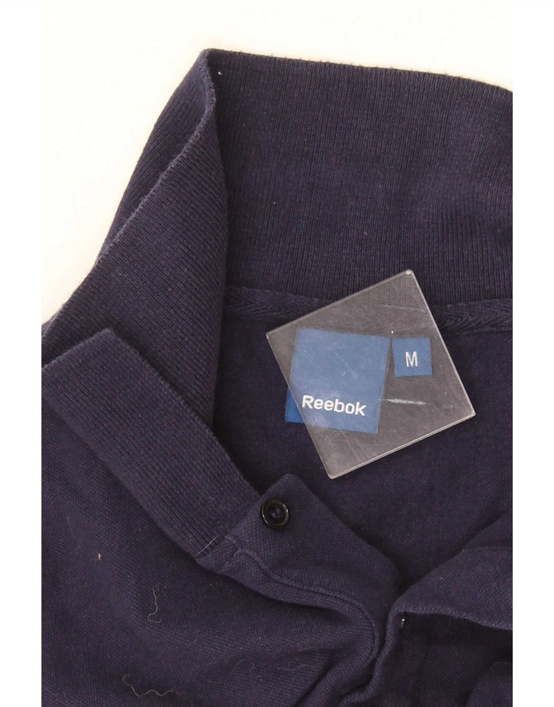 Reebok Polo à Manches Longues Homme Bleu Marine Moyen Coton