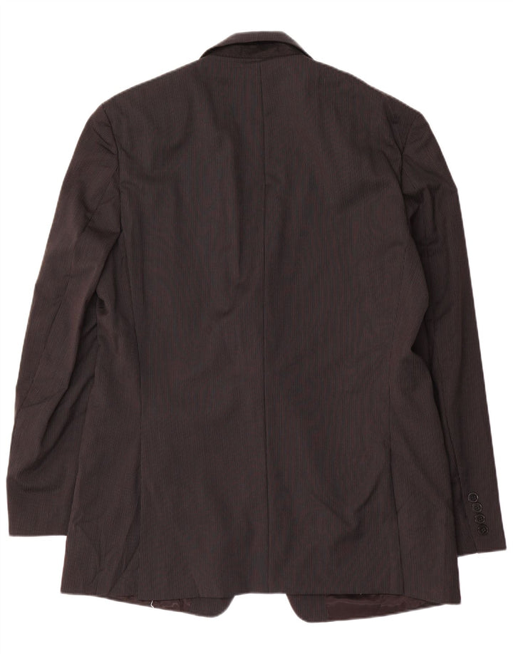 CALVIN KLEIN Veste blazer à 2 boutons pour homme UK 42 XL Laine à fines rayures noires