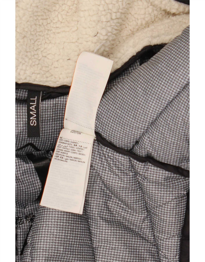 Superdry Manteau rembourré à capuche pour femme UK 10 Small Noir Nylon
