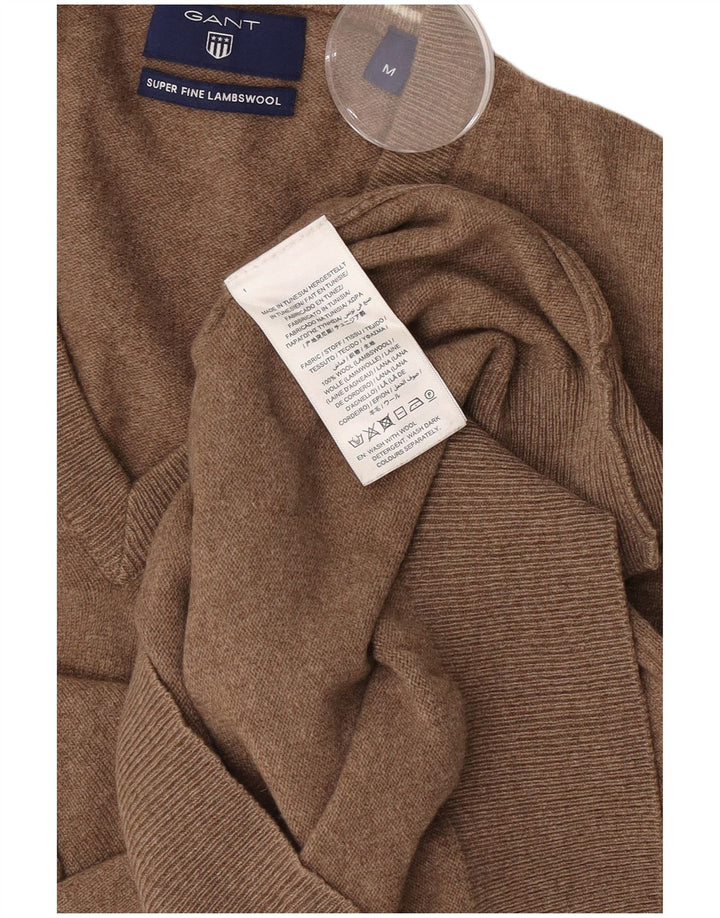 Gant Pull Col V Homme Marron Moyen Laine d'Agneau