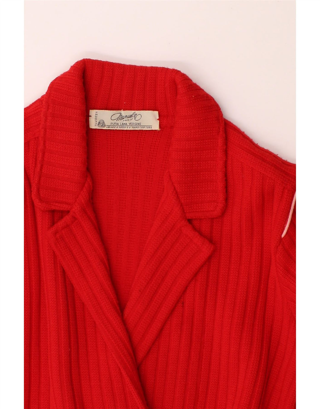 VINTAGE Womens Cardigan Sweater UK 14 Medium Red Virgin Wool Vintage Vintage and Second-Hand Vintage from Messina Hembry 