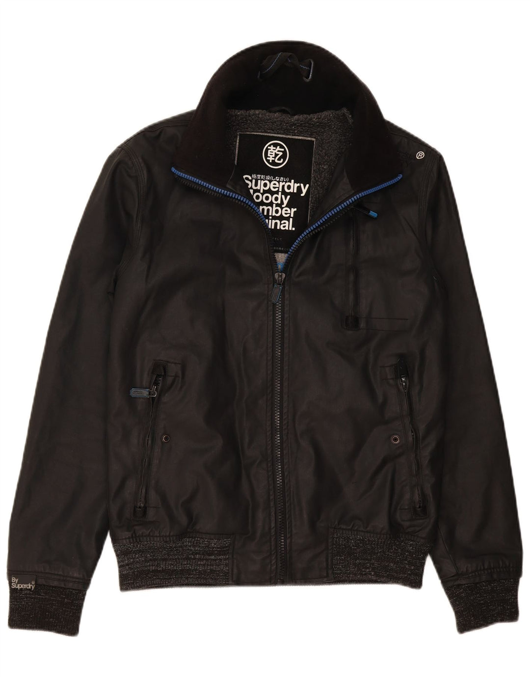 Superdry Veste coupe-vent bomber pour homme UK 38 Medium Noir Nylon