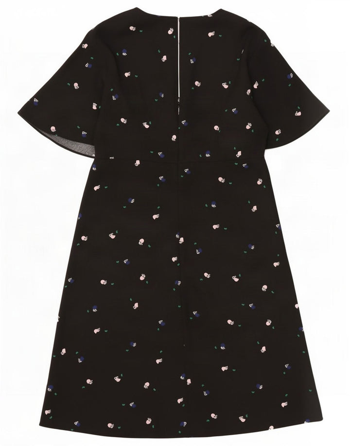 Marks & Spencer Robe trapèze à motif abstrait pour femme UK 10 Small Noir
