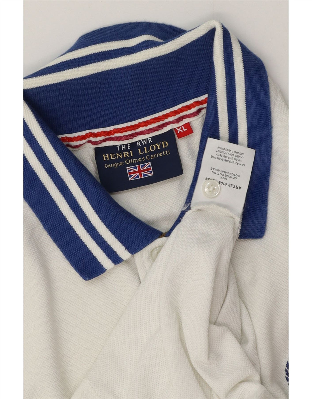 HENRI LLOYD Polo Rugby Homme XL Blanc Coton