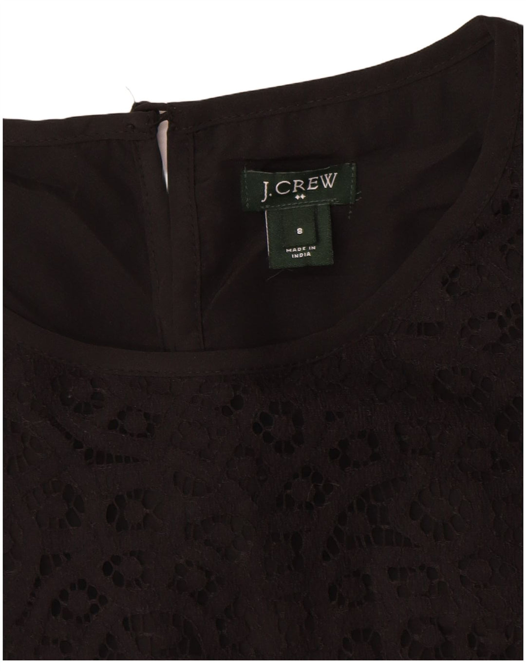 J. CREW Chemisier à manches 3/4 pour femme US 8 en coton floral noir moyen