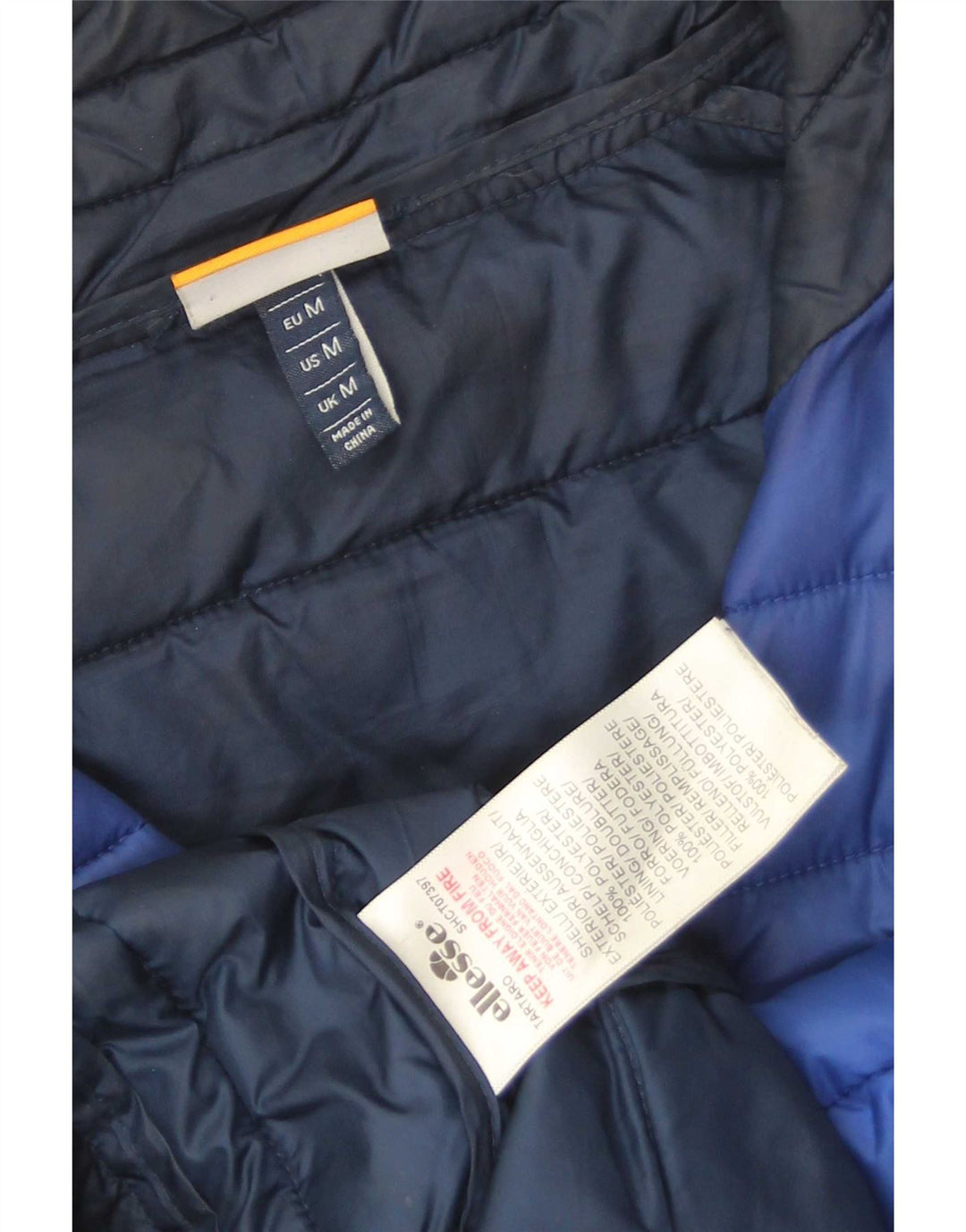 Ellesse Veste matelassée pour homme UK 38 Bleu moyen Polyester colour block
