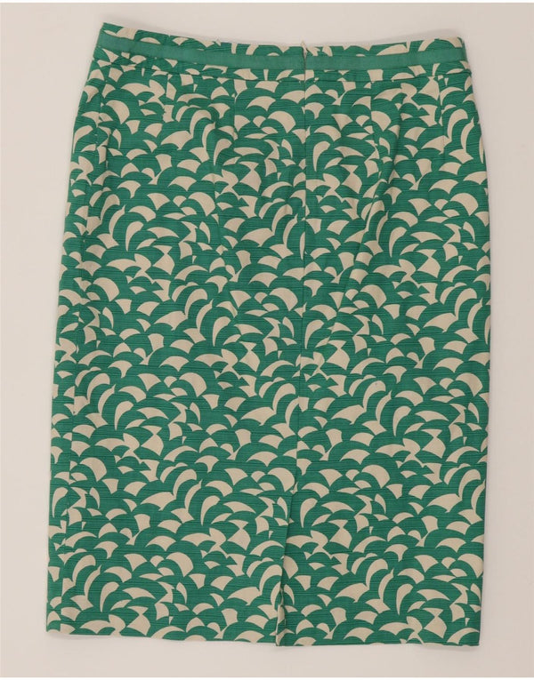 Jupe droite à motif abstrait Boden pour femme UK 44 Large W32 Coton vert