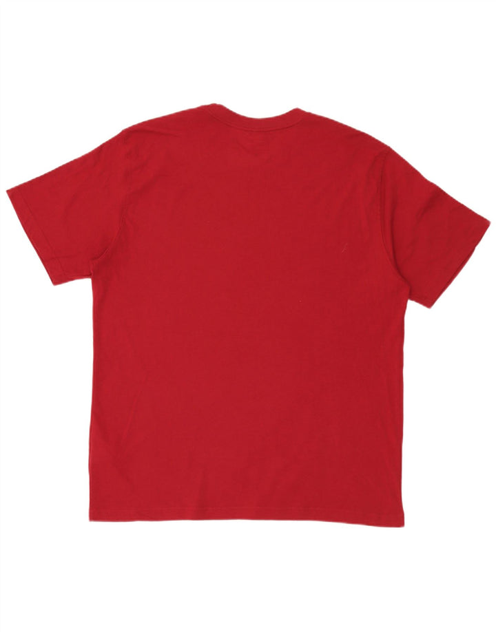 Reebok T-Shirt Graphique Homme Large Rouge Coton