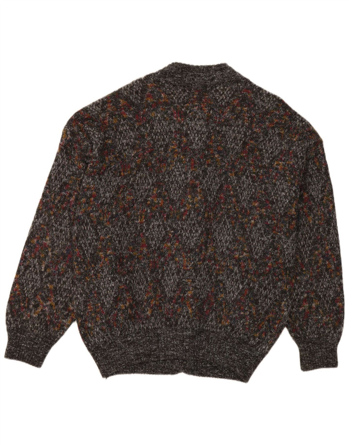 Pimet Cardigan Homme Pull Large Gris Moucheté Laine