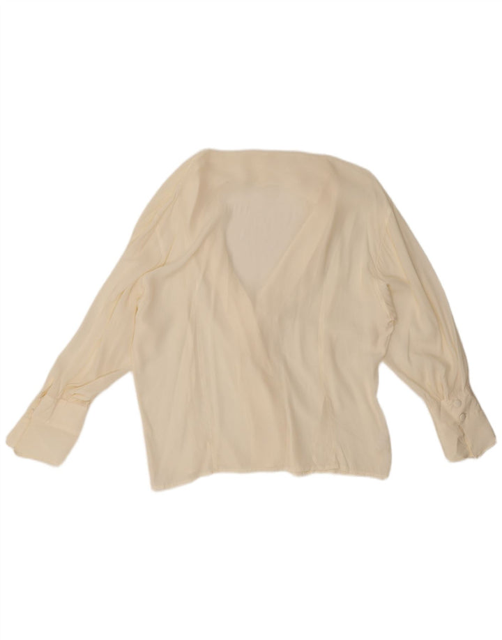 Chemisier chemise femme vintage UK 18 XL Off White Silk