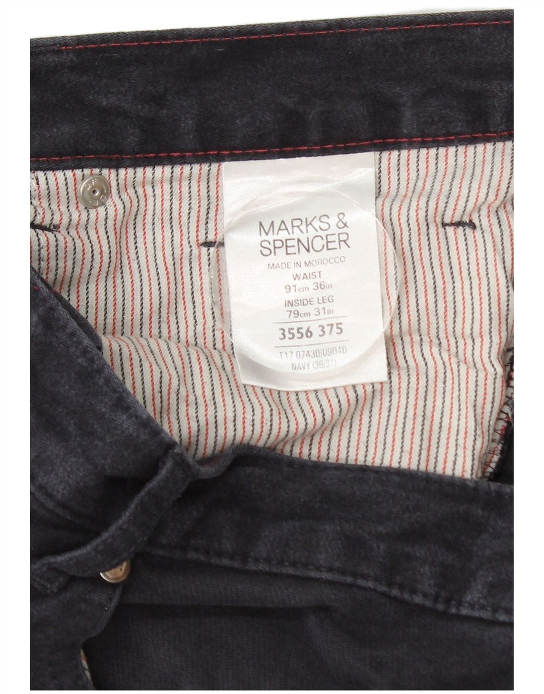 Marks & Spencer Pantalon Casual Blue Harbor W36 L31 Homme Bleu Marine