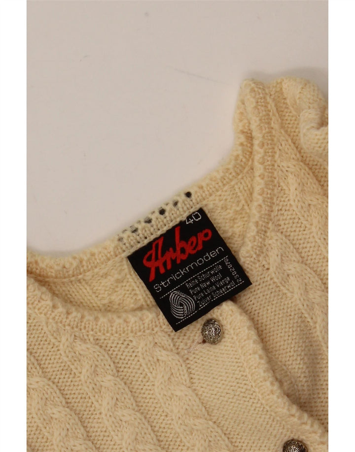 Arbep Pull Boléro Femme EU 40 Laine Jaune Moyen